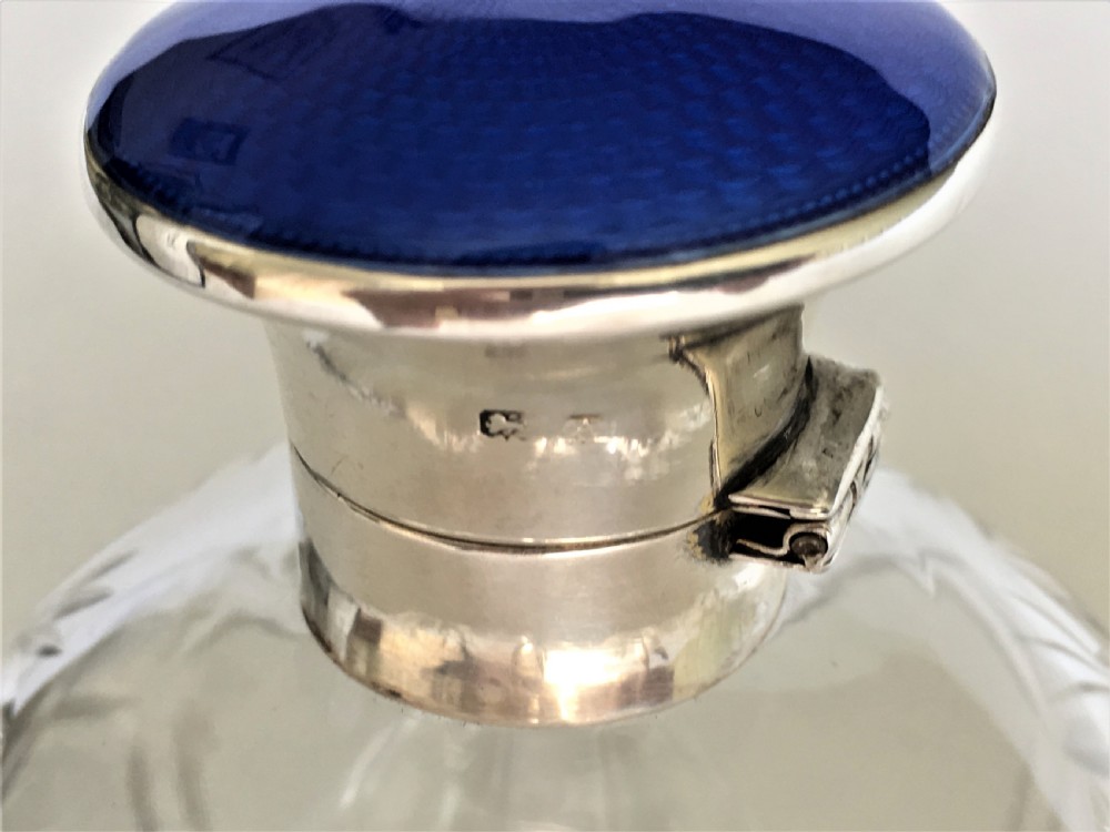 A silver & guilloche enamel cologne bottle View IX