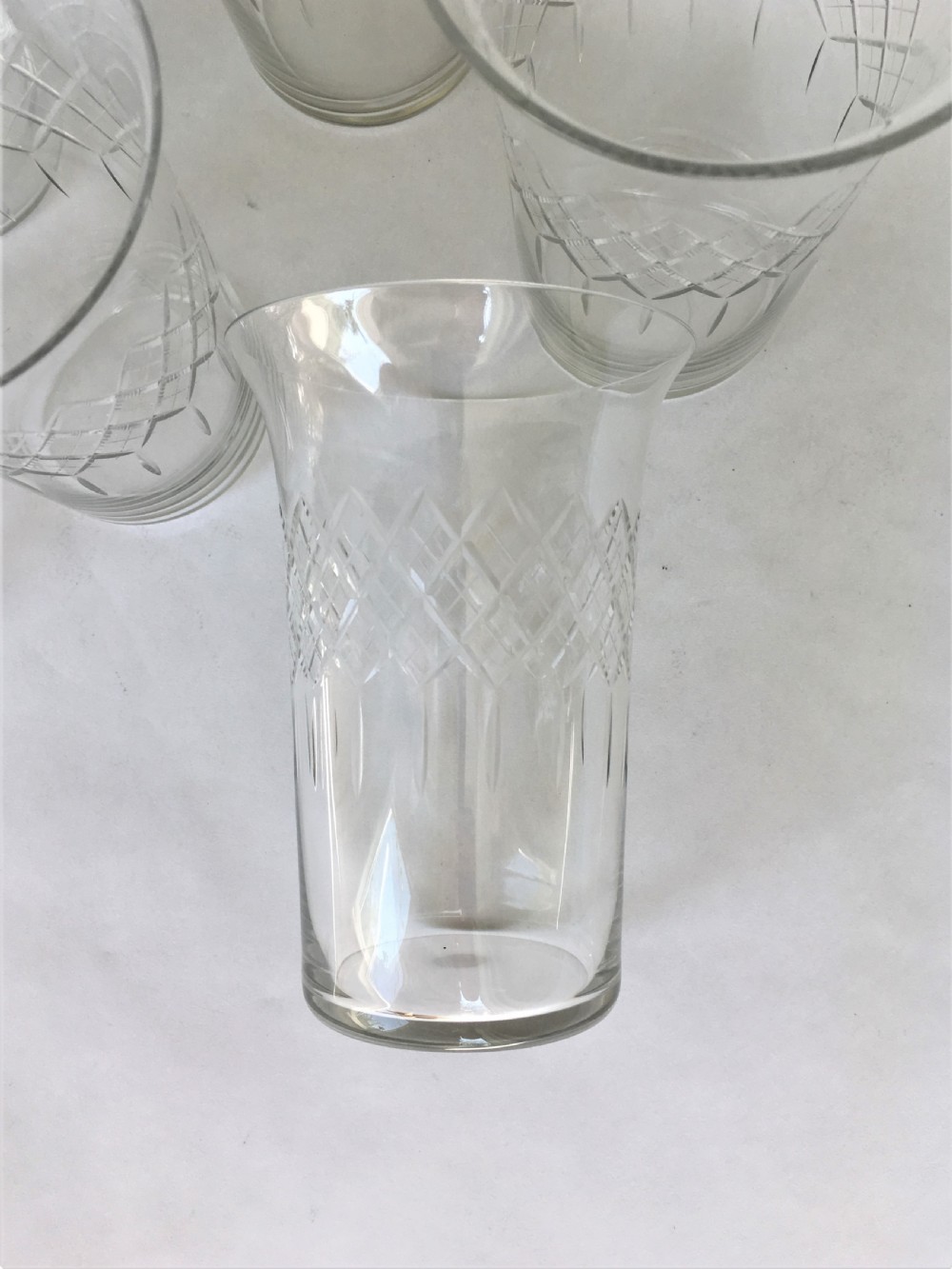 A delightful set of 6 Edwardian water glasses View IV