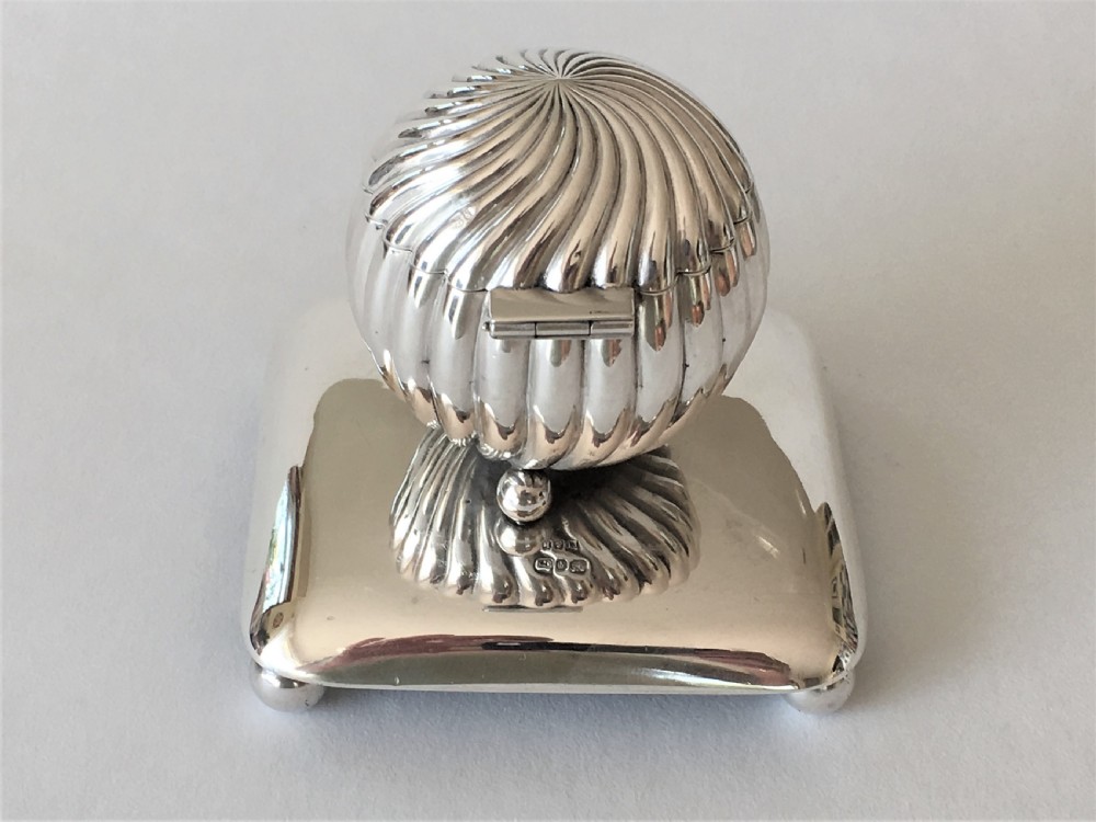 A handsome Victorian silver desk inkwell View IX
