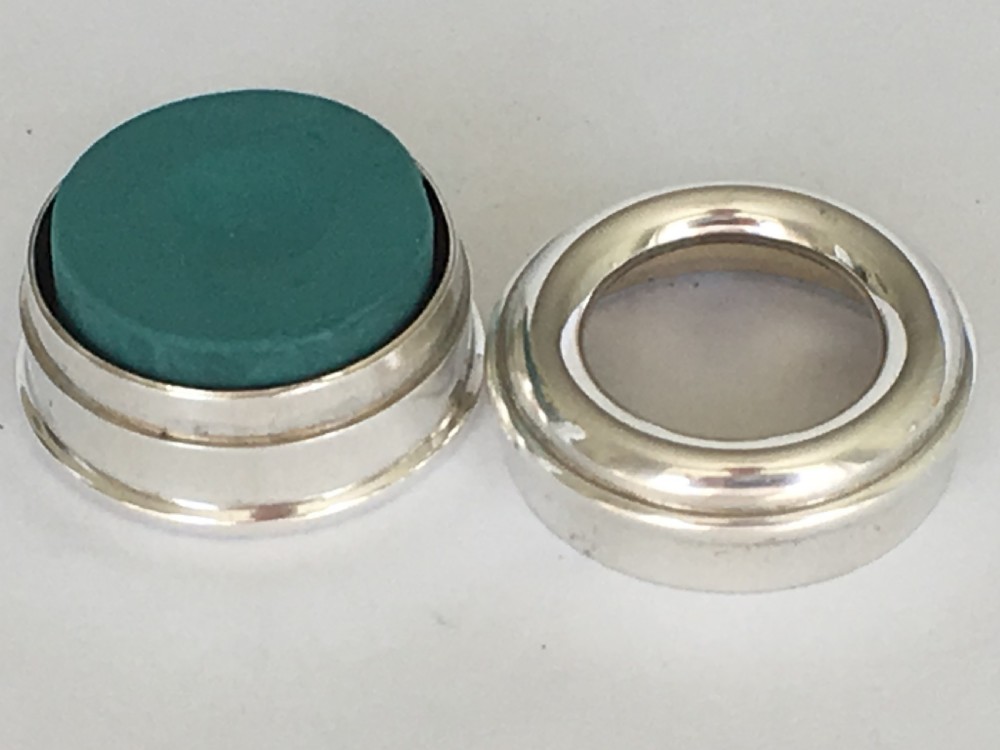 A rare silver & enamel snooker/billiards cue chalk holder View IV