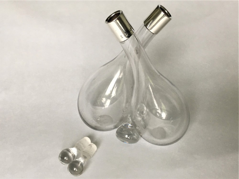 A Victorian silver mounted double oil & vinegar bottle View VI