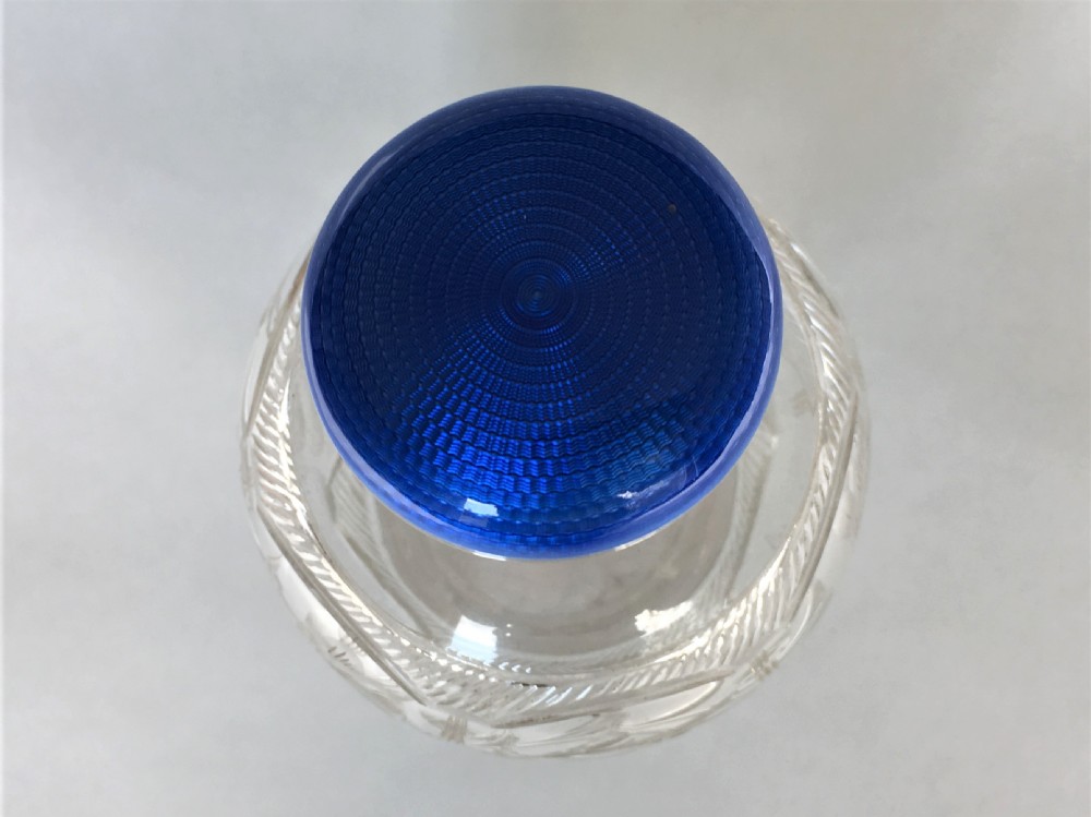 A fabulous silver & guilloche enamel cologne bottle View VI