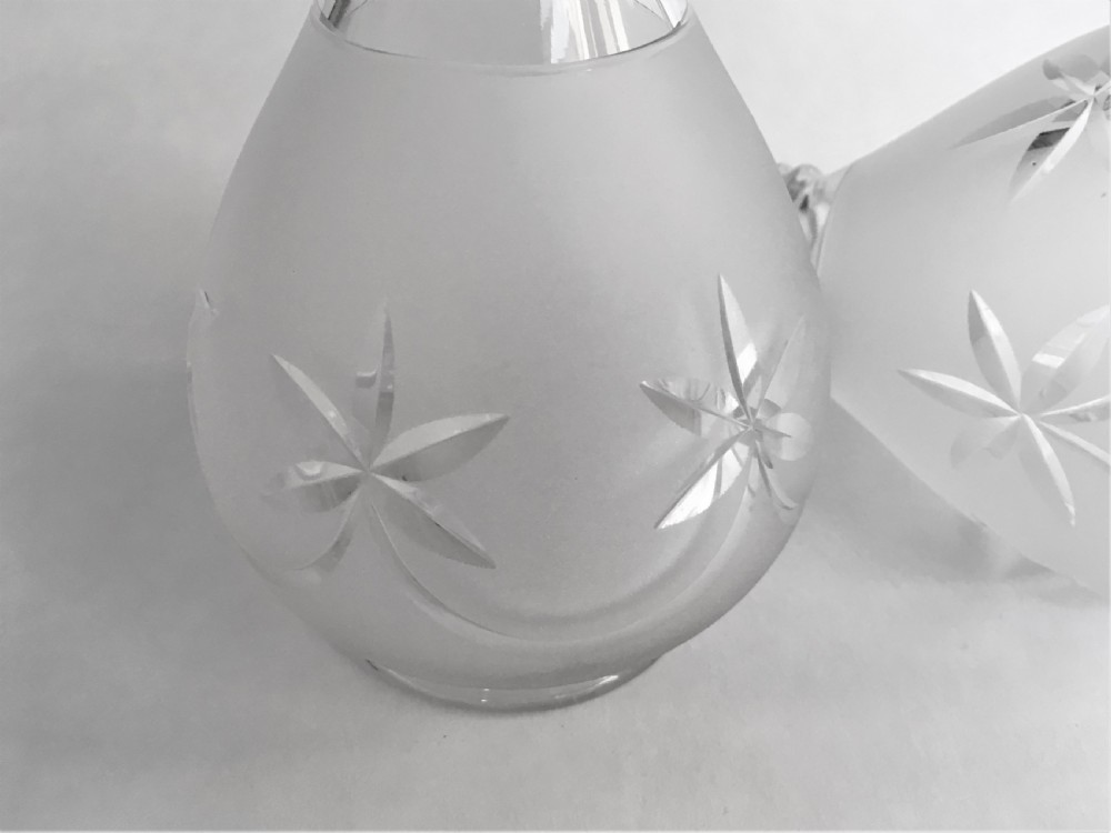 A handsome pair of Victorian frosted carafes View IV