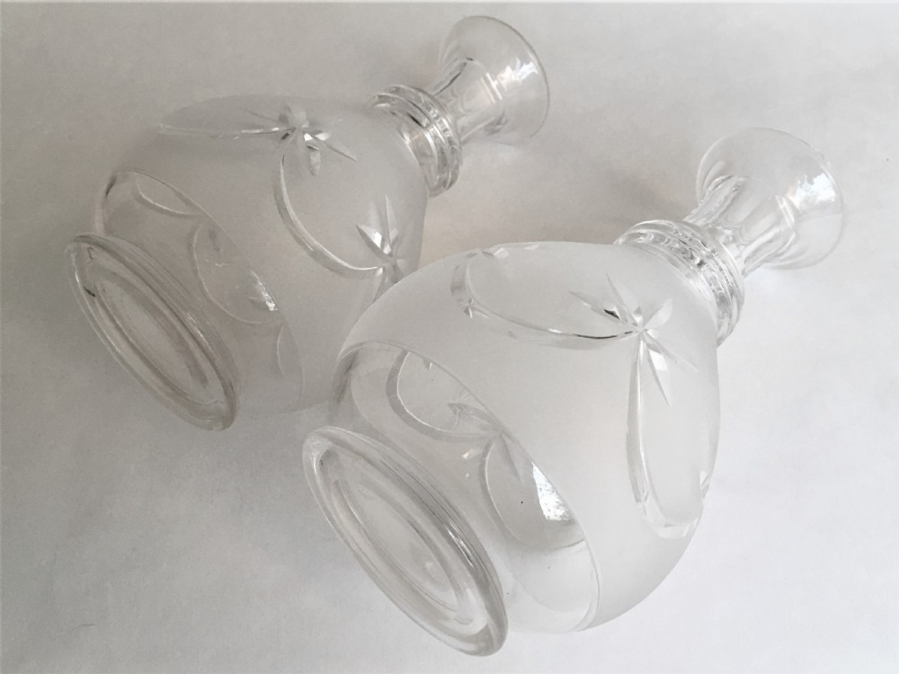 A handsome pair of Victorian frosted carafes View VIII