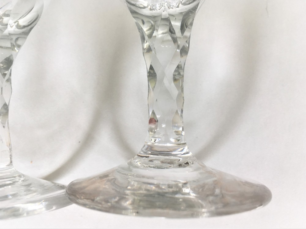 A rare pair of late 18th Century cordial glasses View VI