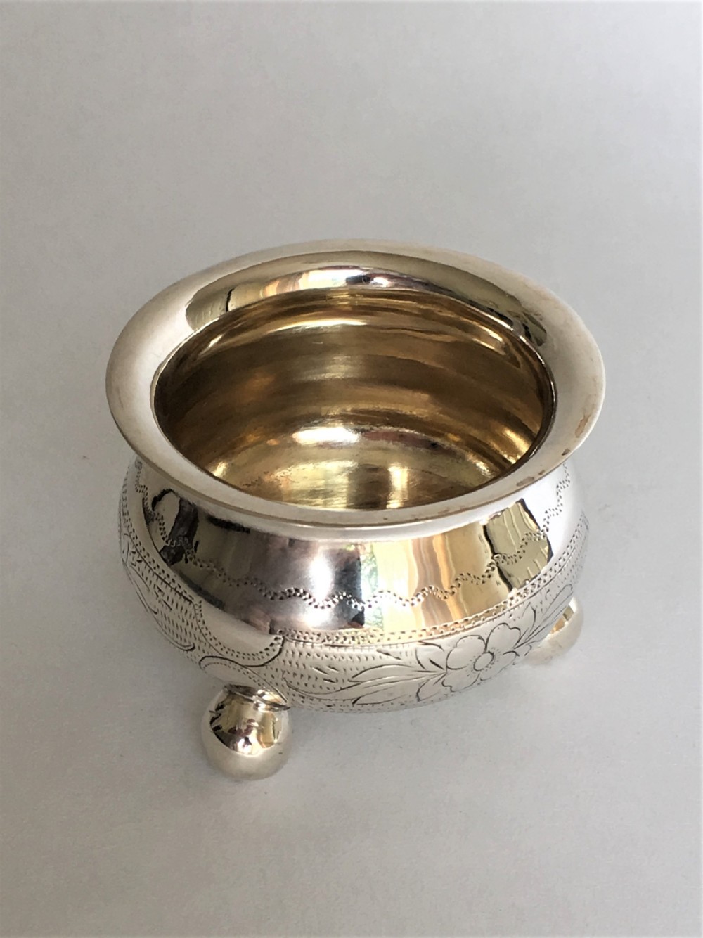 A pre-revolution Russian silver gilt salt tub