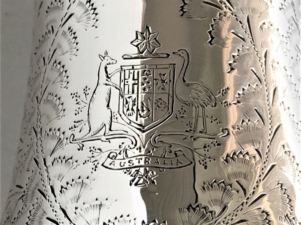 Australian interest. An engraved silver sugar caster View IV