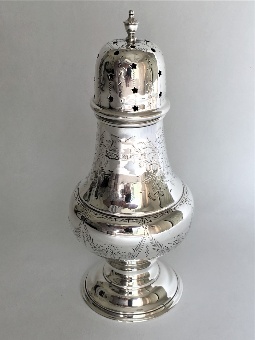 Australian interest. An engraved silver sugar caster View VIII