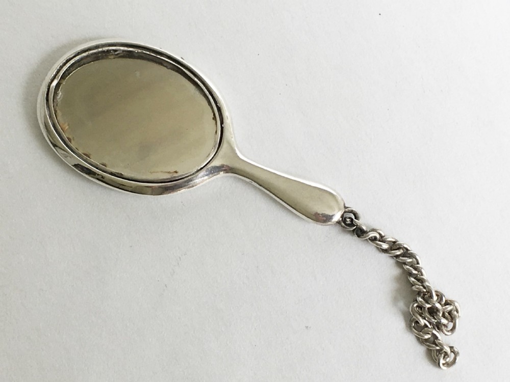 A Chester silver Edwardian chatelaine mirror View II