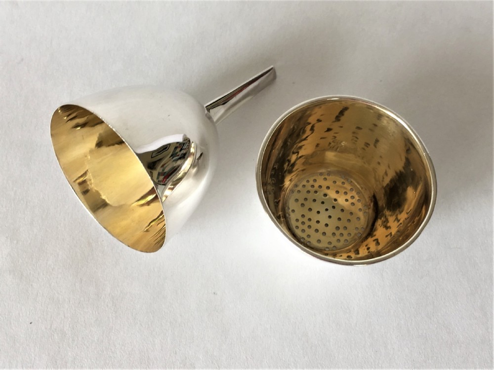 A superb Victorian small silver gilt wine funnel View III