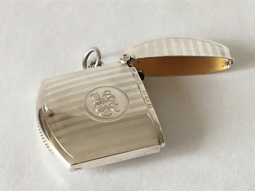 A handsome engine turned silver vesta View III