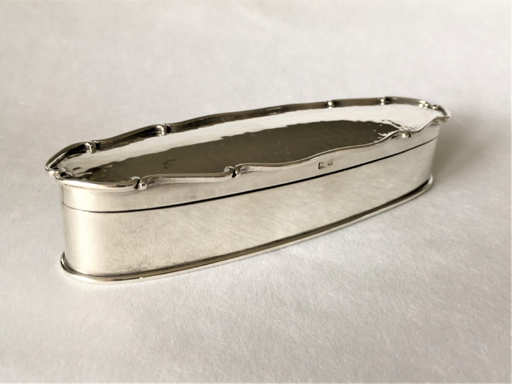 A superb Arts & Crafts hammered silver trinket box View II