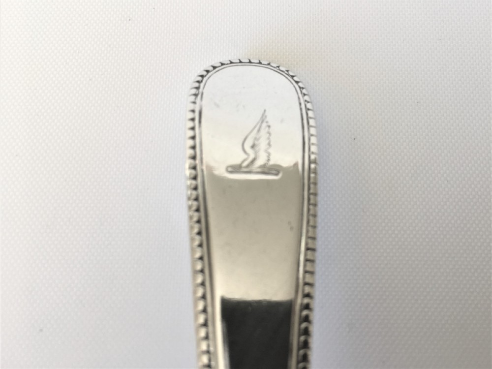 A rare set of 4 Eighteenth Century silver serving spoons View III