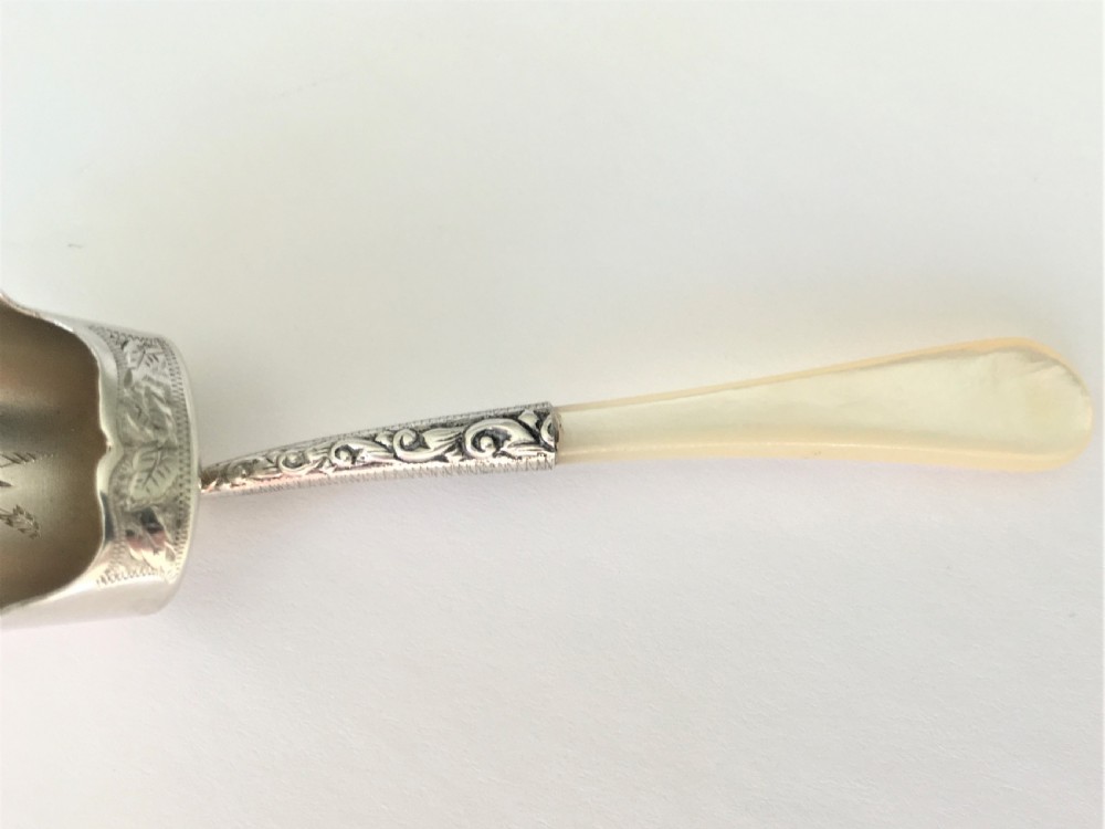 A pretty Victorian silver gilt caddy shovel View IV
