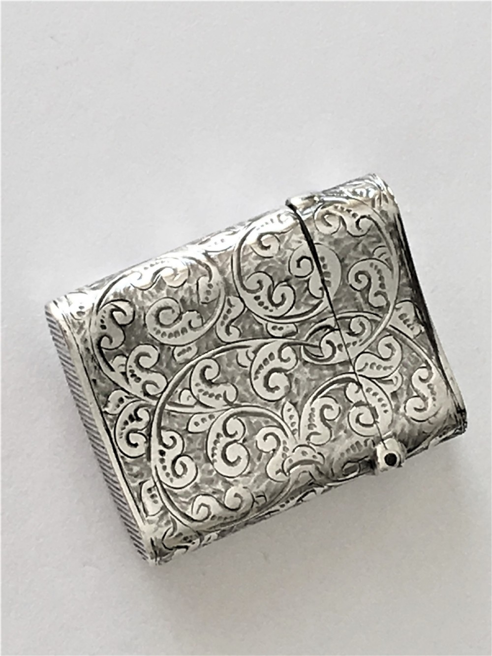 An unusual curved Victorian silver vesta View II