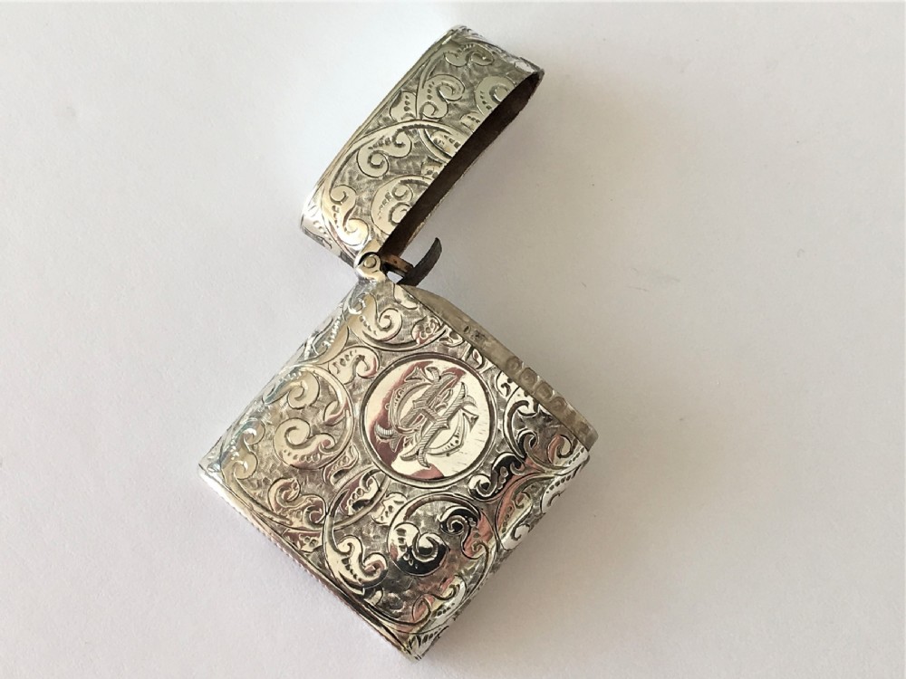 An unusual curved Victorian silver vesta View VI