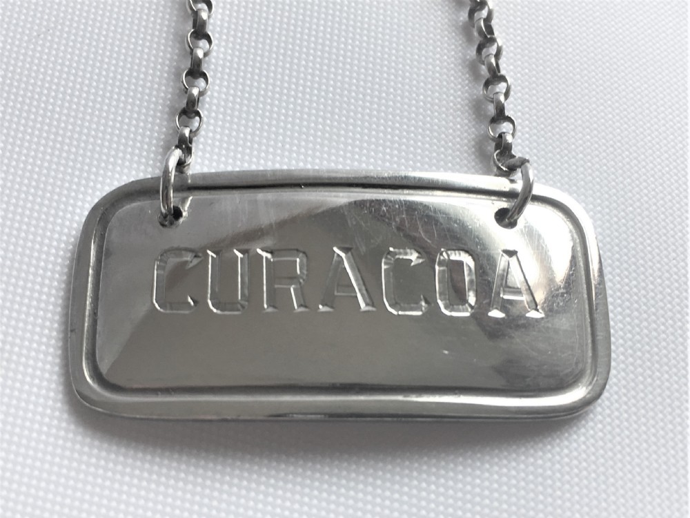A rare Edwardian silver Curacoa label View V