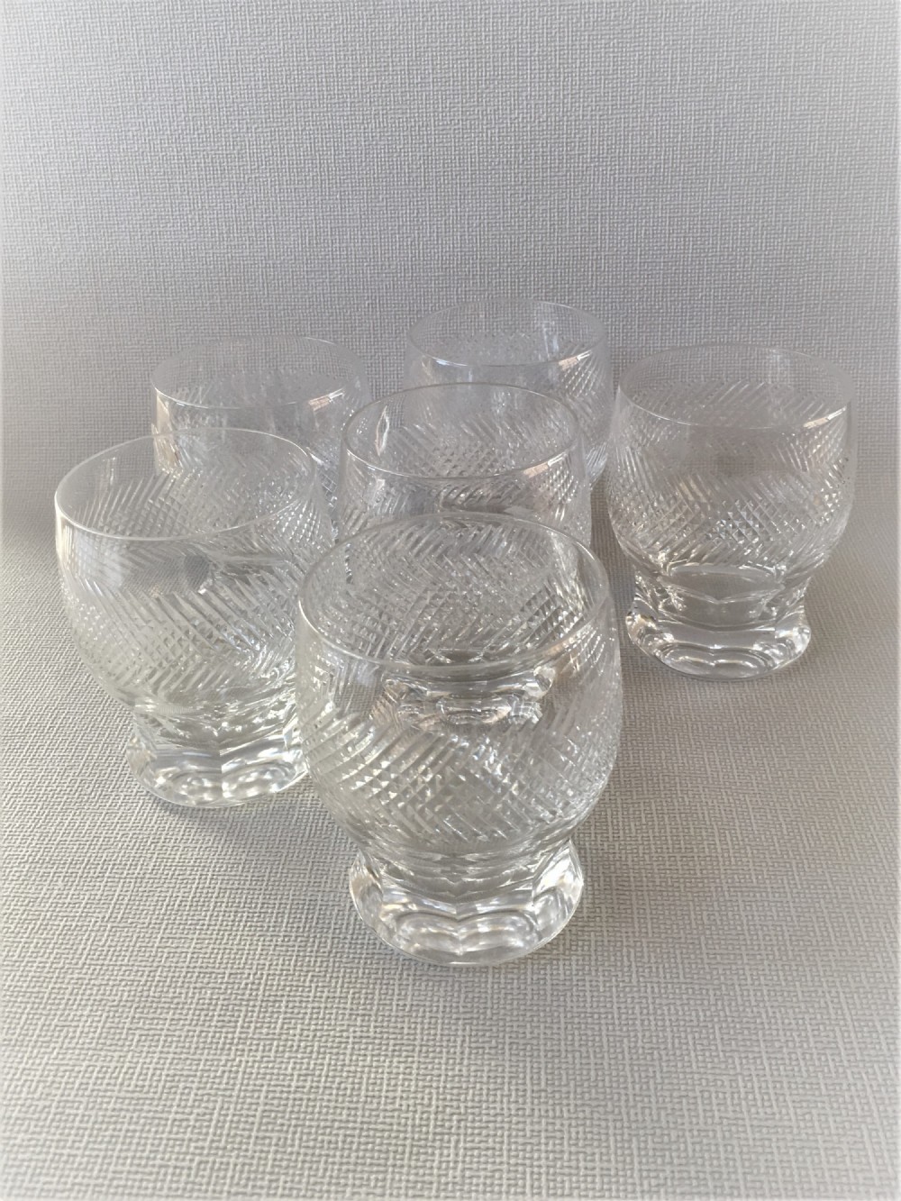A lovely set of six small Edwardian water tumblers