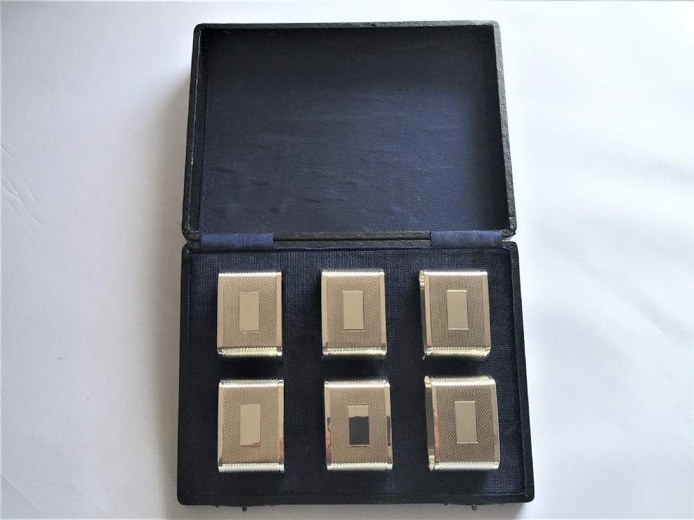 A superb set of six Art Deco silver napkin rings View IV