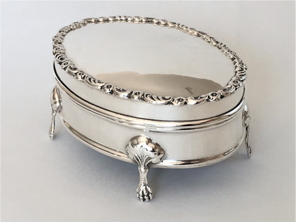 A good quality oval silver trinket box View VII