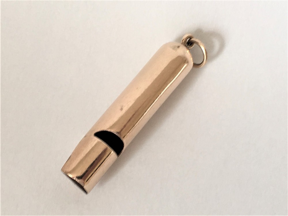 A rare Victorian 9ct. gold dog whistle