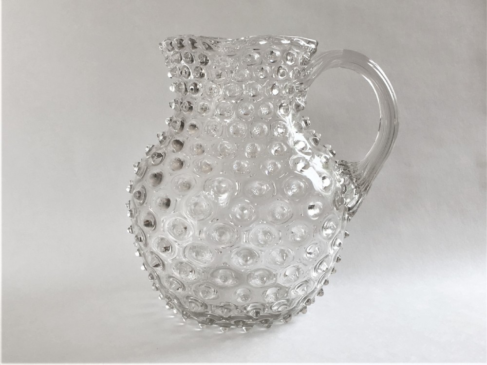 An impressive Victorian 'bobbled' glass water jug View III