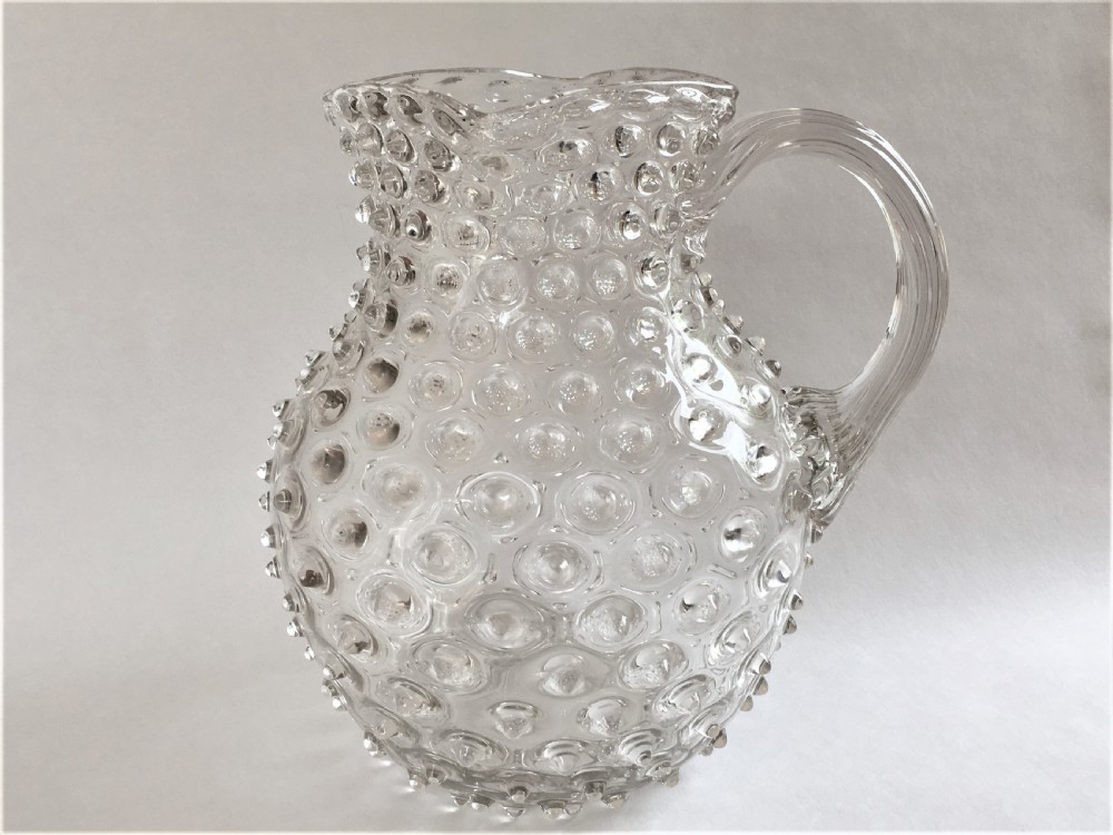 An impressive Victorian 'bobbled' glass water jug View VI