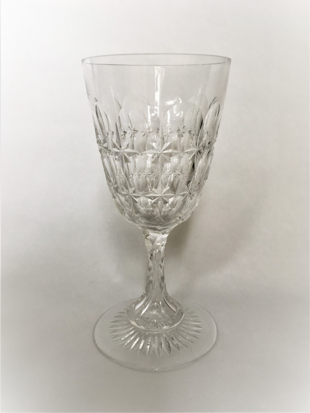 A gorgeous Victorian cut glass wine goblet