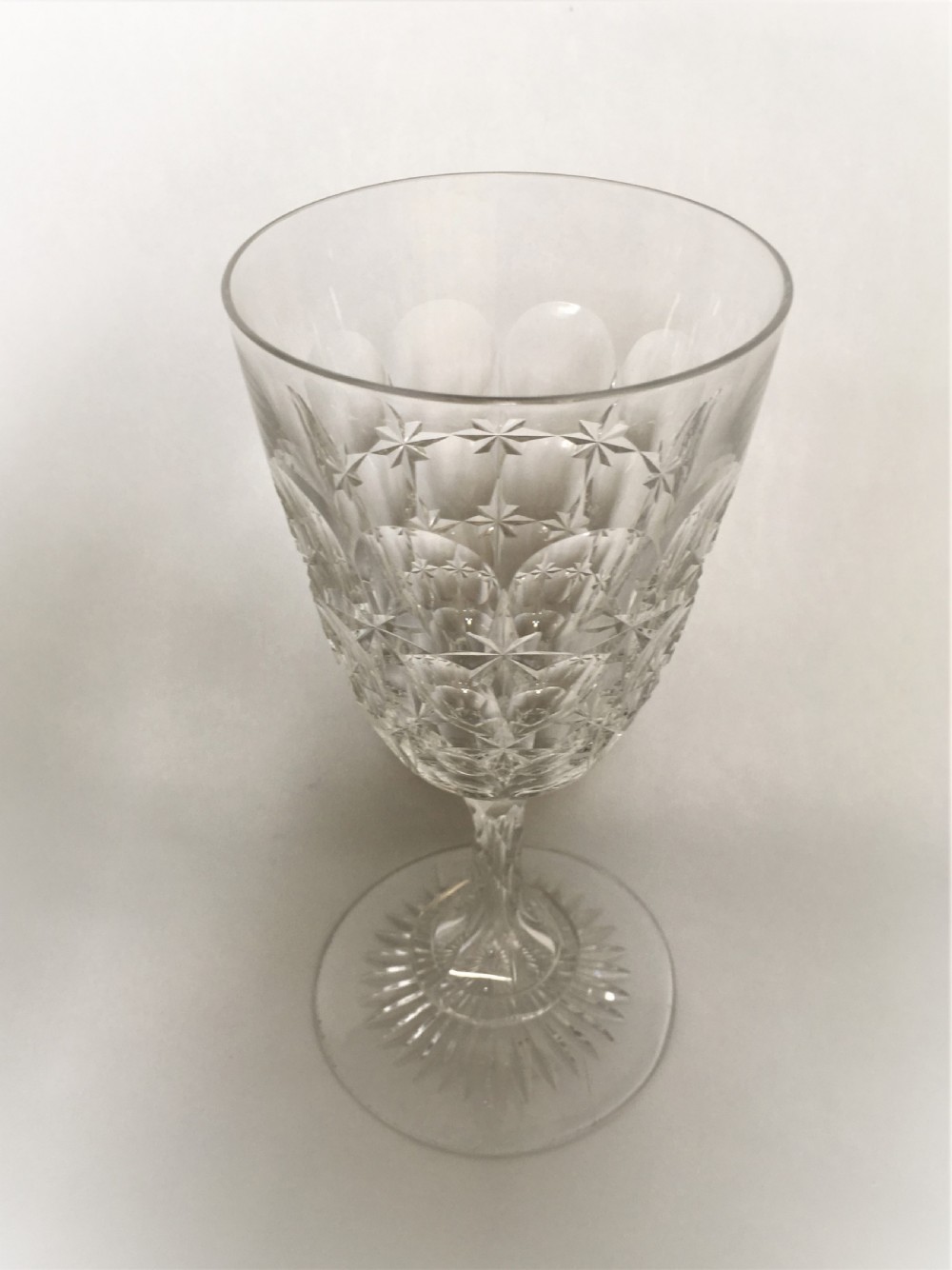 A gorgeous Victorian cut glass wine goblet View IV