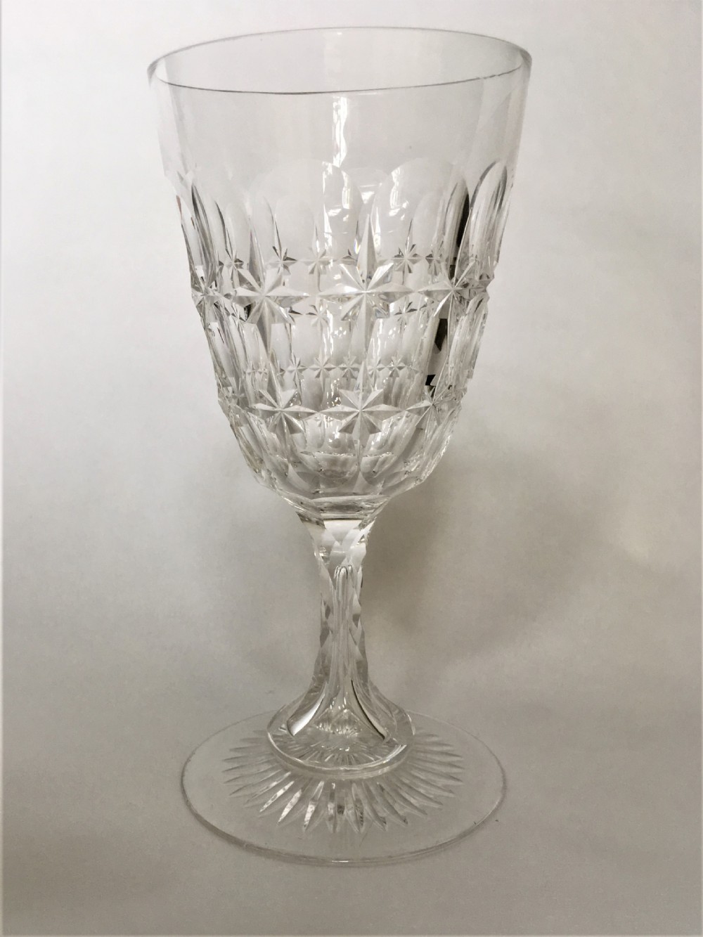 A gorgeous Victorian cut glass wine goblet View VIII