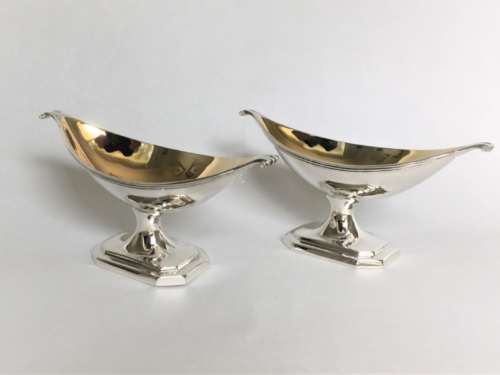 A gorgeous pair of Victorian silver gilt condiment boats View II