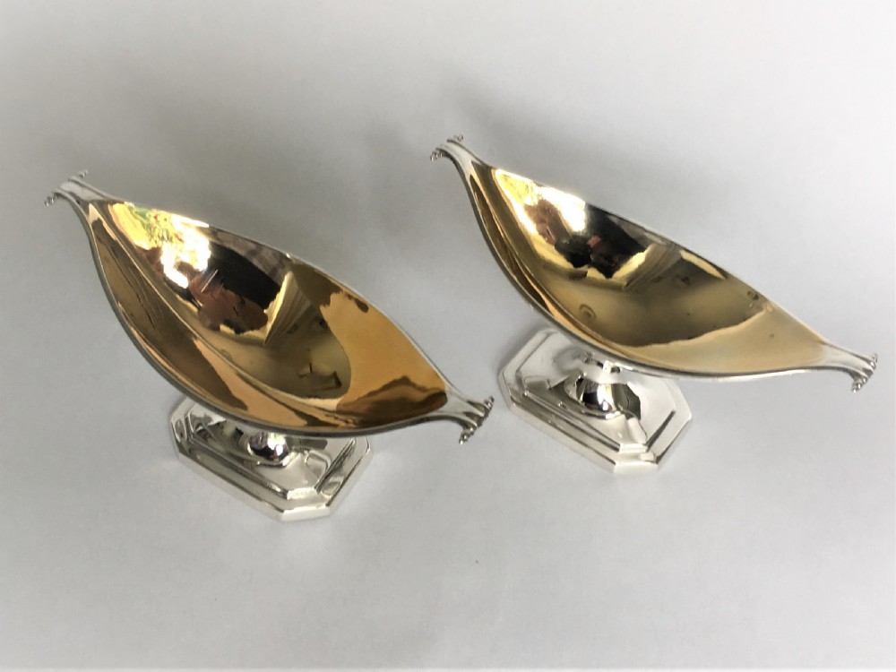 A gorgeous pair of Victorian silver gilt condiment boats View III