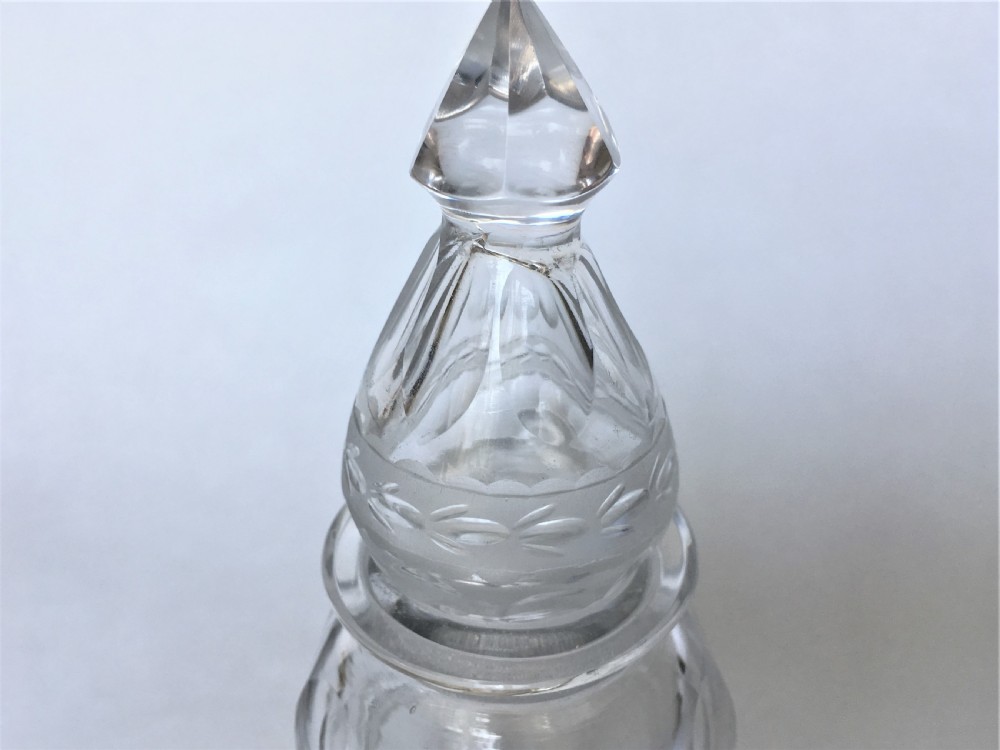 A rare 18th Century glass dry mustard jar View III