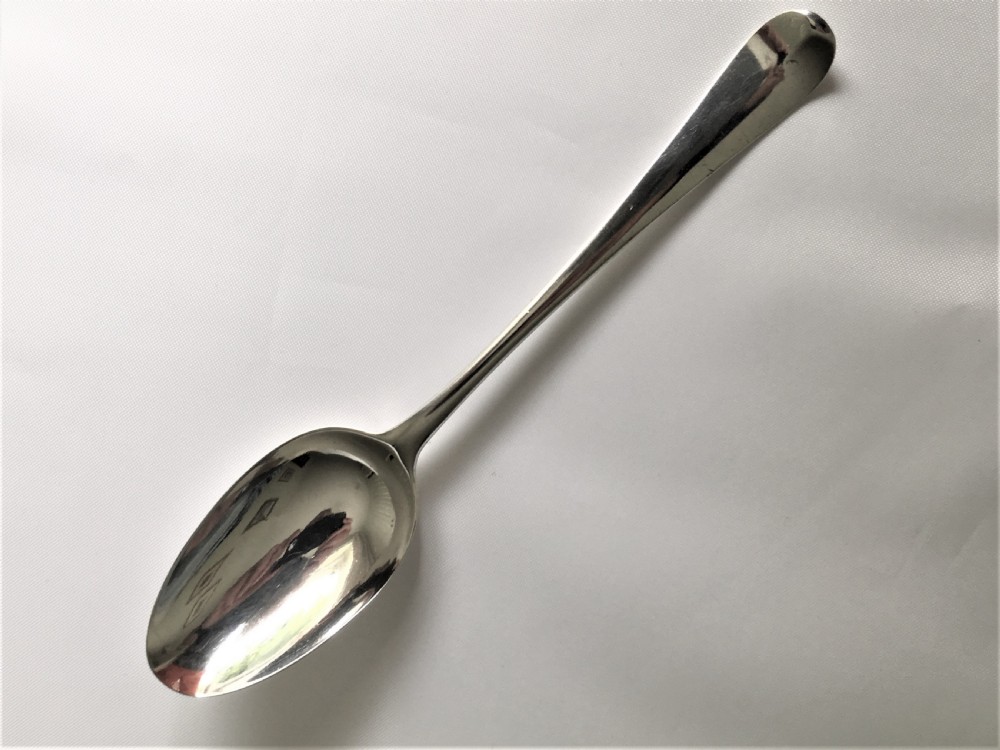 A duty dodge 18th Century silver tablespoon