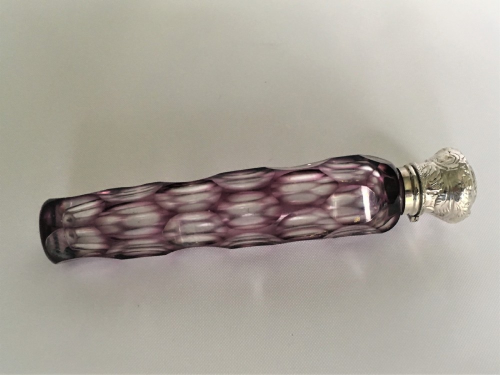 A superb Victorian silver mounted amethyst scent flask