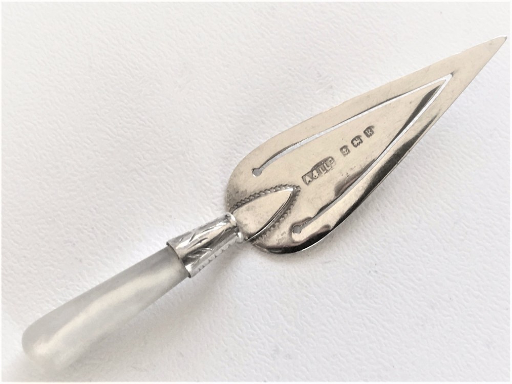 A charming Edwardian silver & mother-of-pearl bookmark