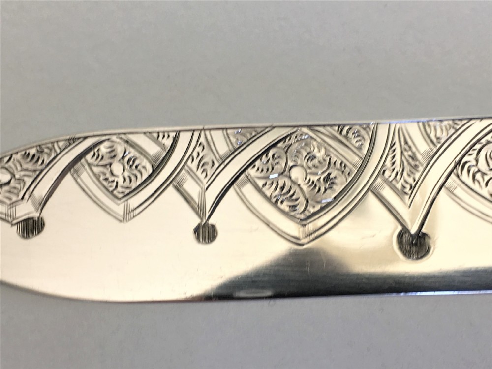 A fabulous mid Victorian silver bladed wedding Cake knife View VI