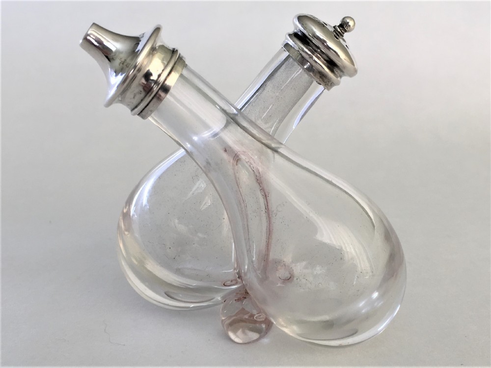 A novelty silver mounted salt & pepper