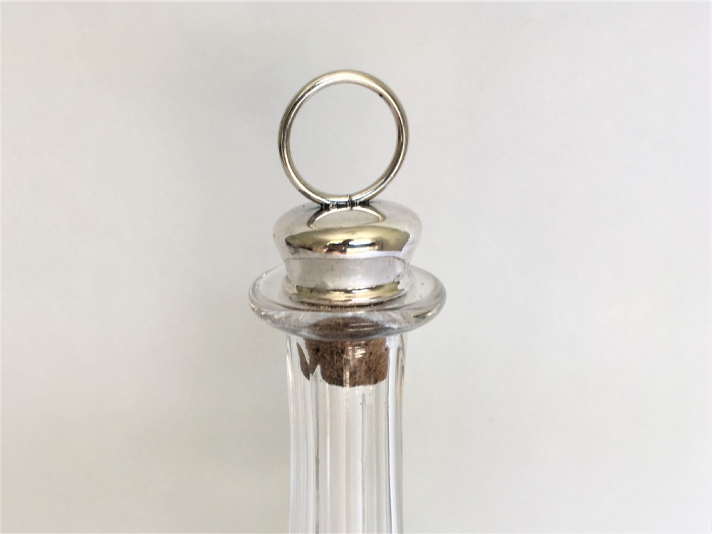 A Victorian etched wine bottle & silver stopper View IV