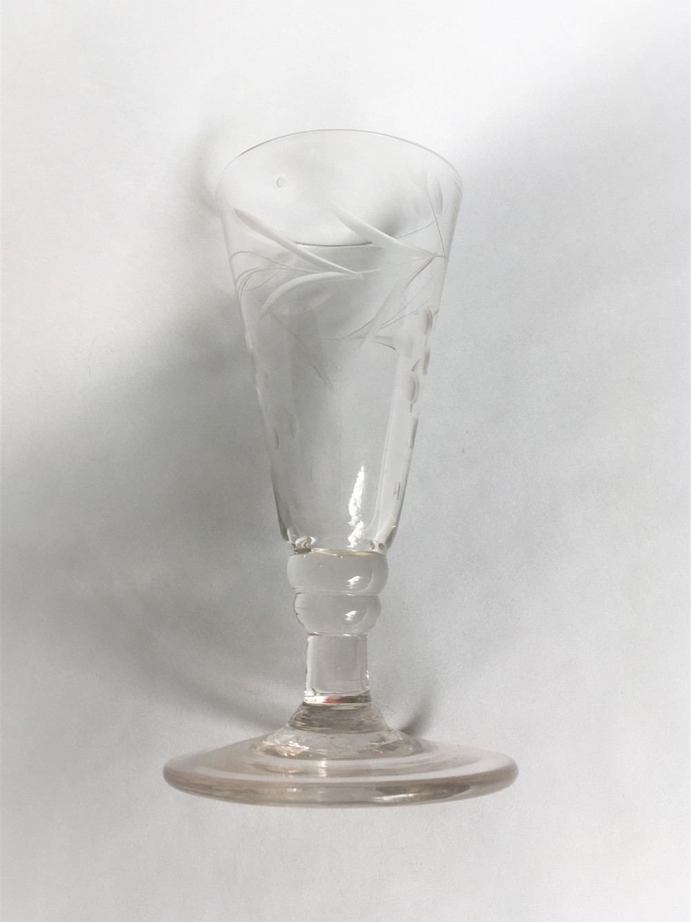 A rare 18th Century gin glass View III