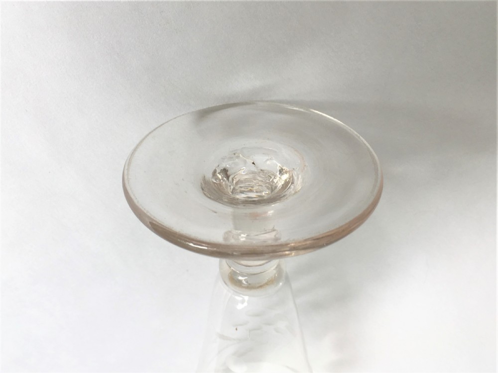 A rare 18th Century gin glass View VI