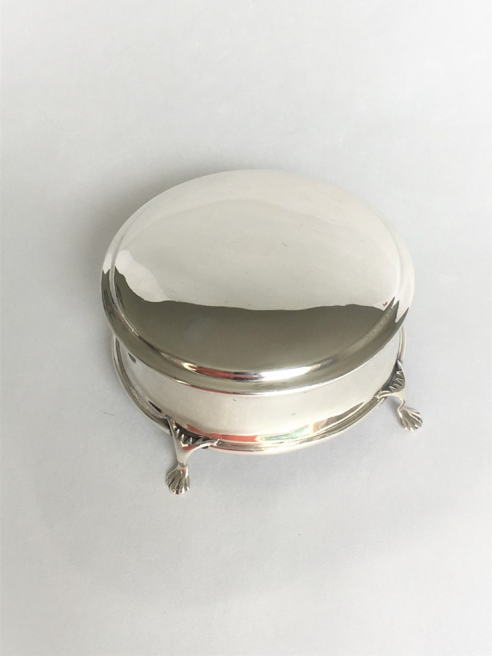 A stylish silver trinket box