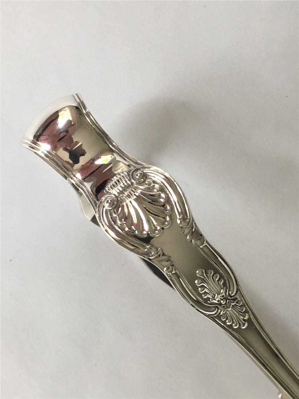 A fabulous pair of Victorian silver asparagus tongs View IV