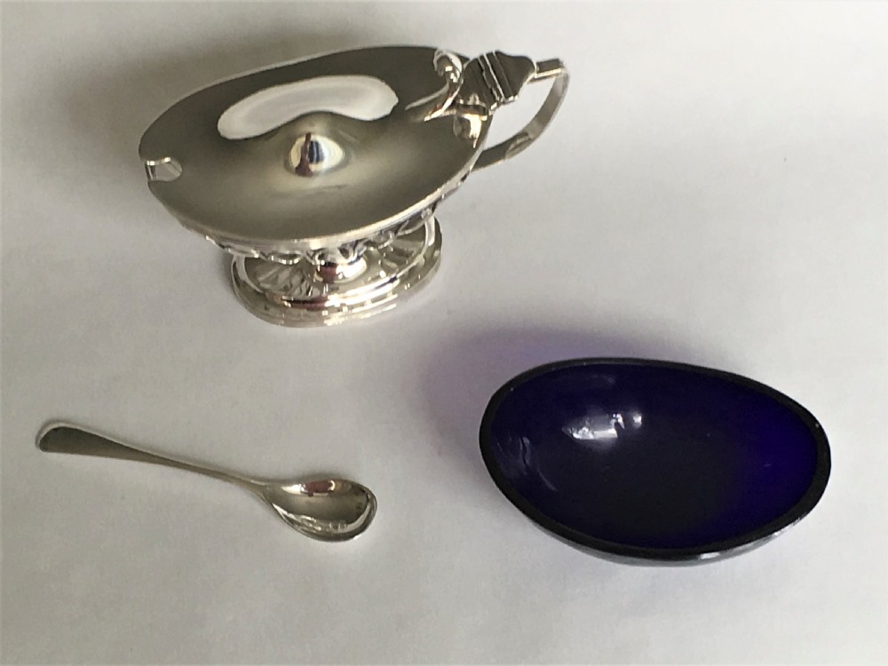 A fabulous silver wirework mustard pot & spoon View V