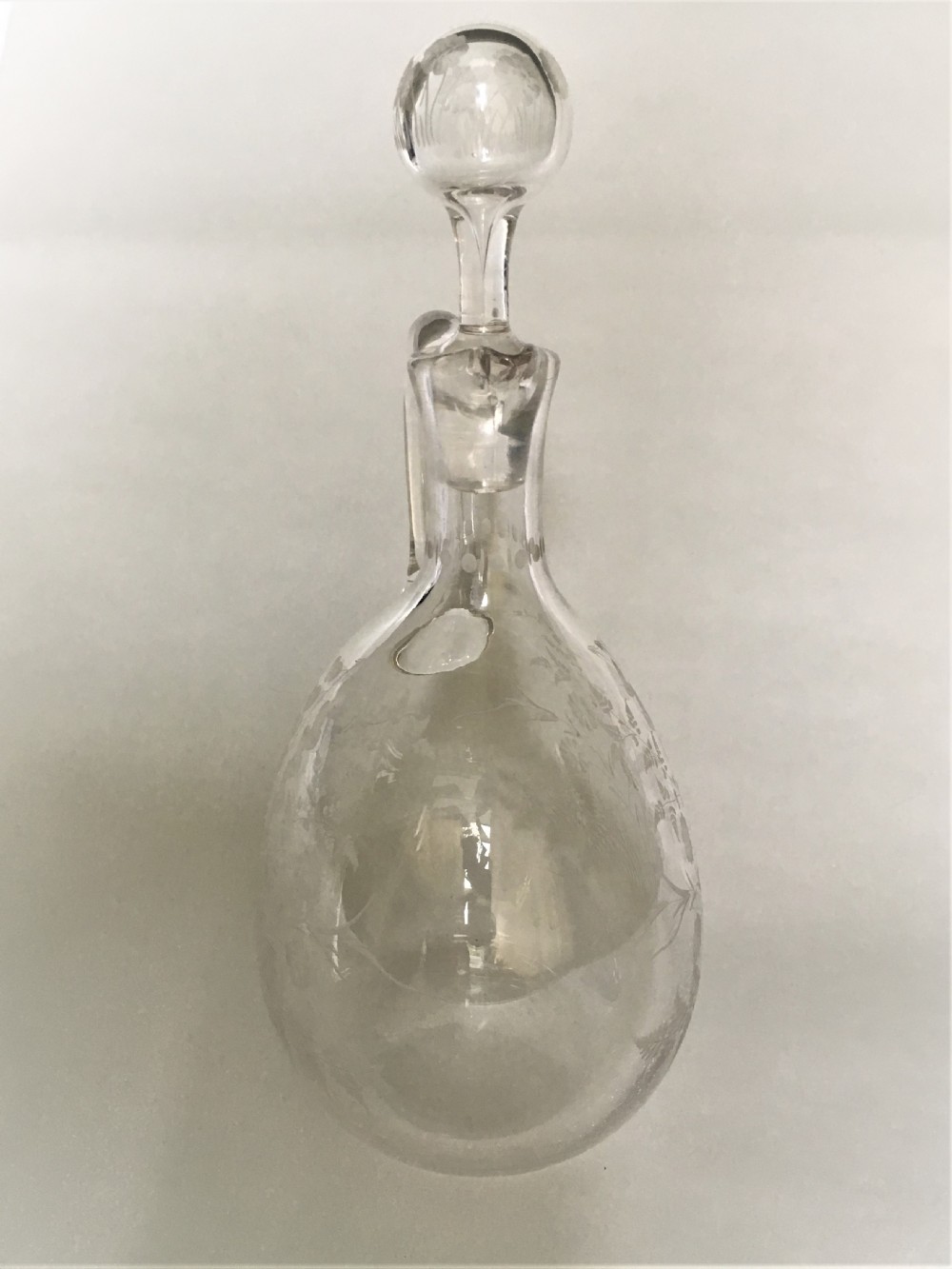 A Victorian flower and fern etched wine jug View VI