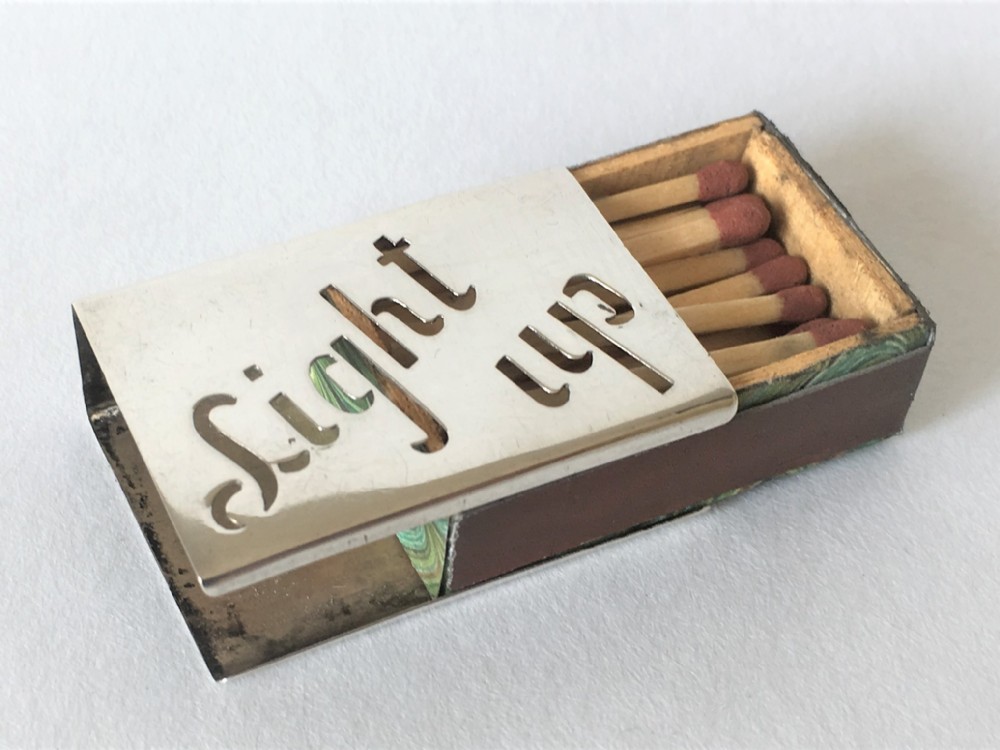 A novelty Chester silver match box holder