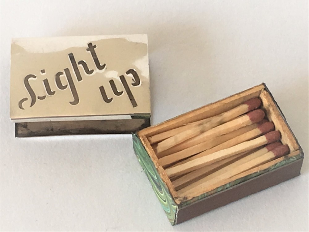 A novelty Chester silver match box holder View VII