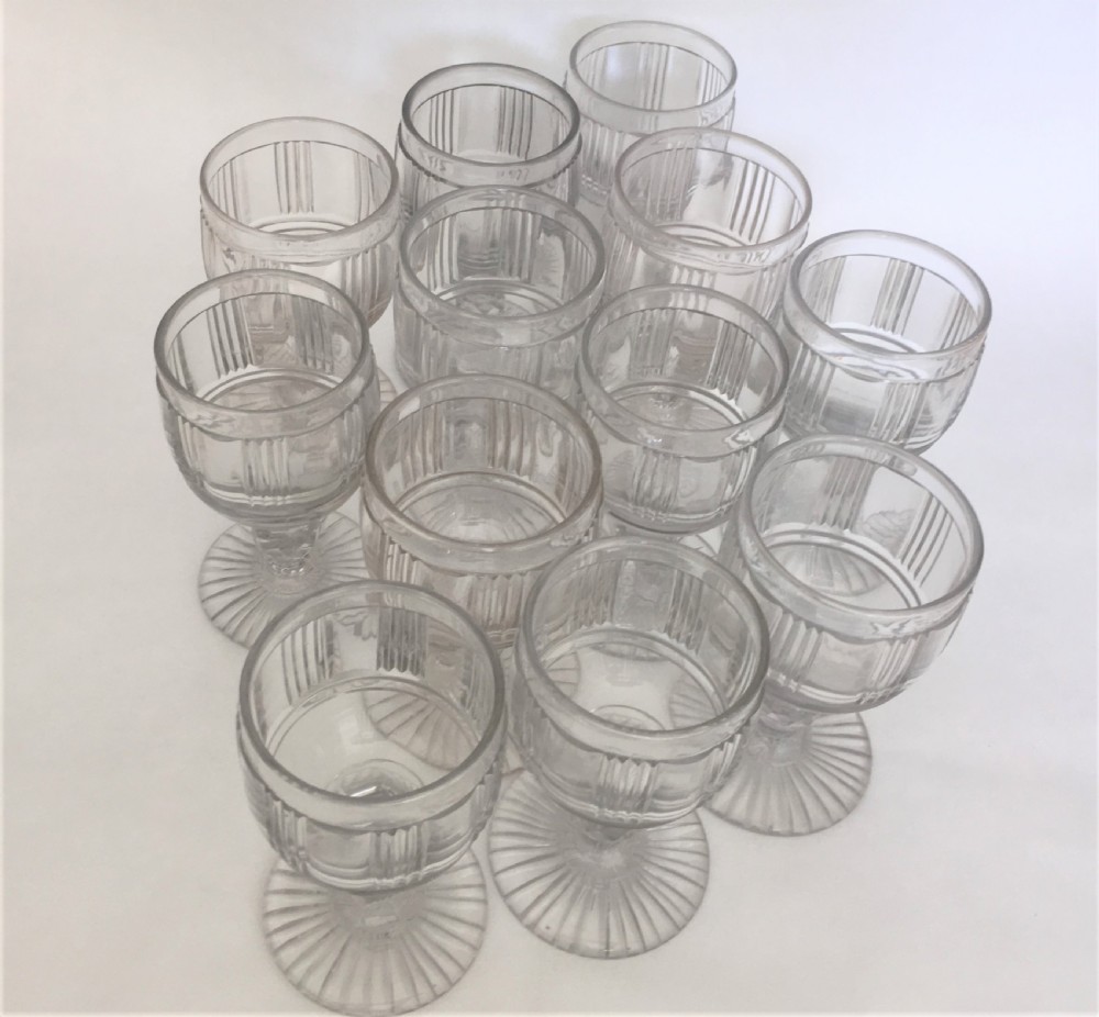 A superb suite of 12 cut glass Victorian wine goblets View IV