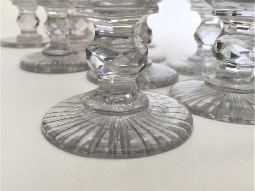 A handsome suite of 10 Victorian cut glass dessert wine glasses View IV