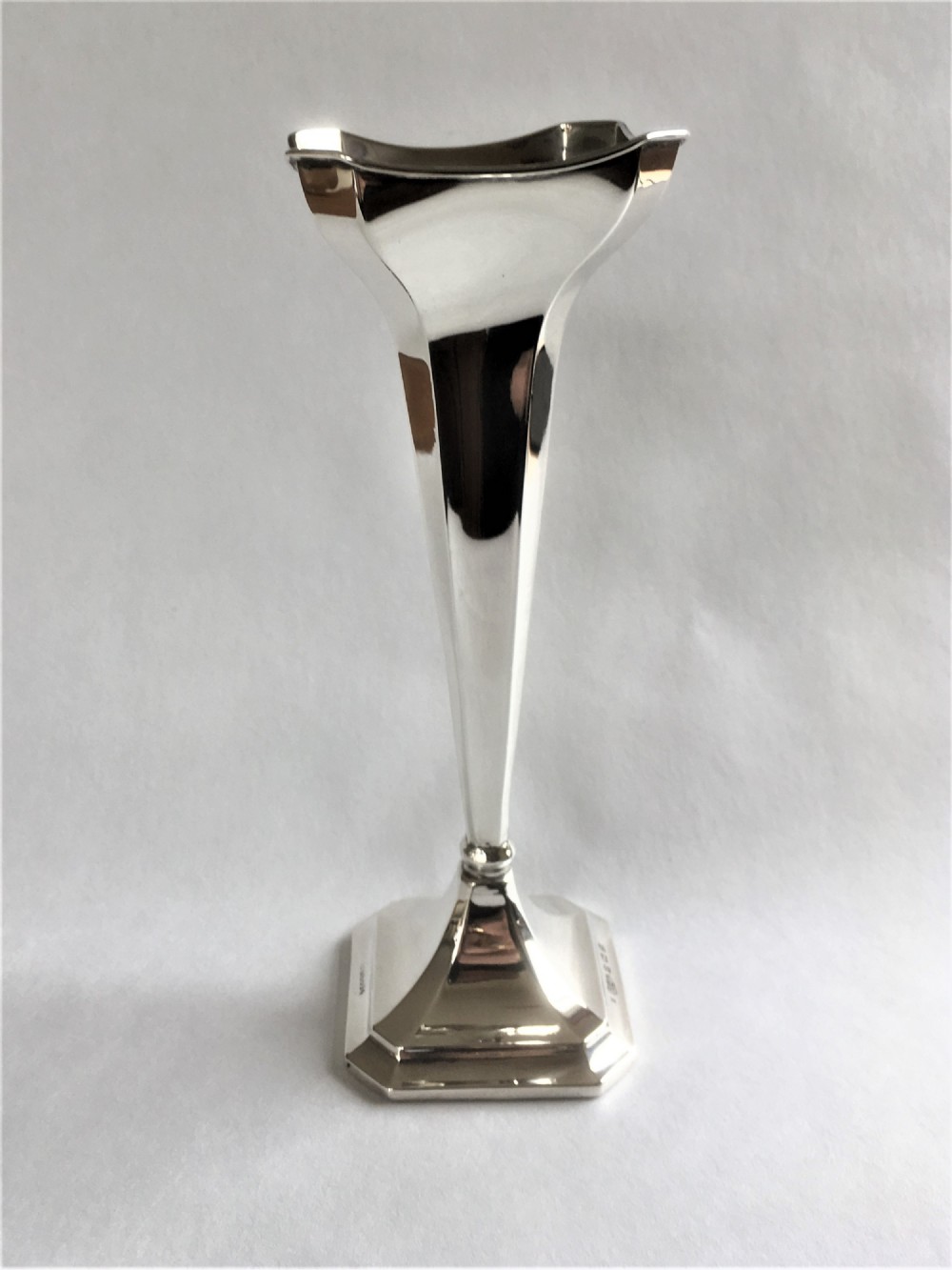 A charming George V silver stem vase